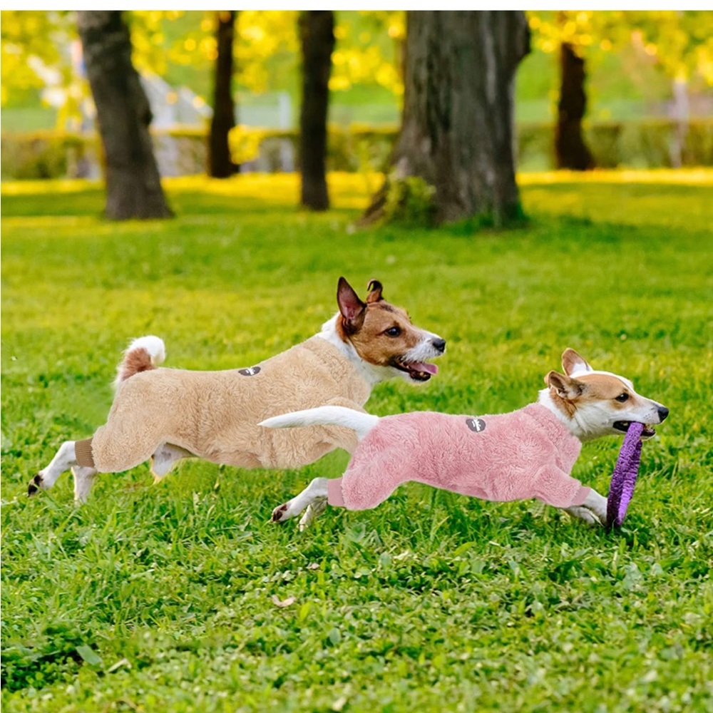 2 Pack Fuzzy Dog Cat Pajamas Small Warm Puppy Onesie Cats Pet Clothing Dogs - Picture 8 of 8